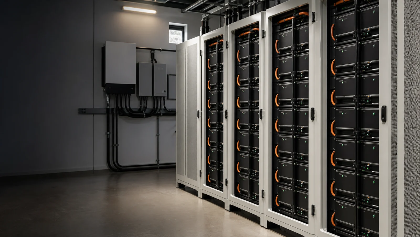 Installed server-rack battery storage system